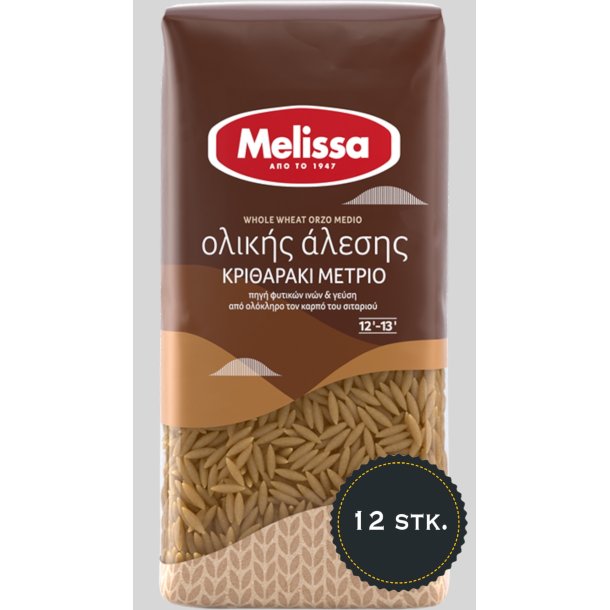 Fuldkorns orzo Melissa (kritharaki/risoni) 500g. X 12