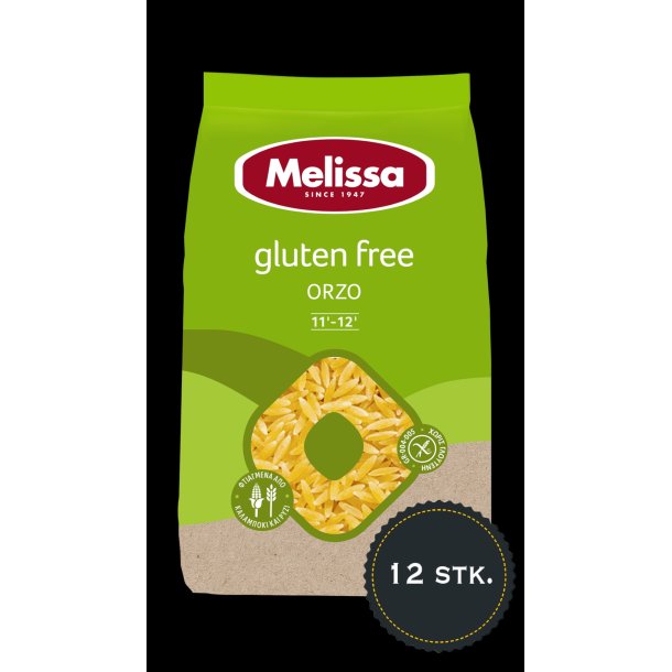 Glutenfri orzo medium Melissa (kritharaki/ risoni) 400g. X 12