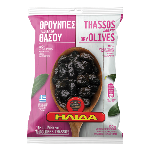  Ilida Thassos semit�rrede oliven med sten 200 g (Throuba)