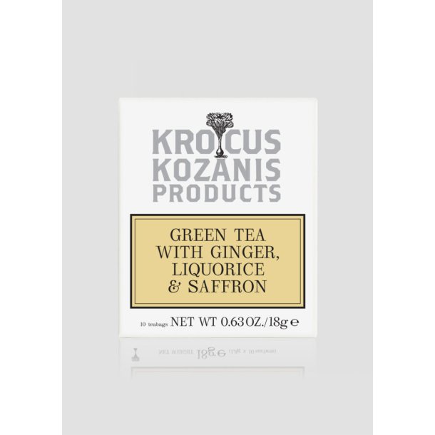 Grsk kologisk grn te med safran, ingefar og lakrids18g (1,8g X 10 breve)