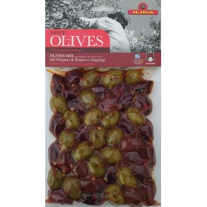 Ilida Blandende oliven med chiliflager med sten 250 g